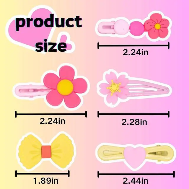 Alt view image 2 of 7 - 70PCS Hair Accessories for Girls Little Girl Hair Clips Barrettes for Baby Toddler Teens Women Kids Cute Candy Colorful Flower Gift for 6-18 Ages (Girls Hair Accessories)