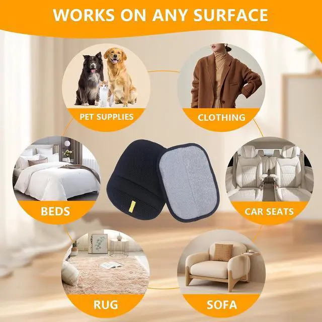 Alt view image 6 of 6 - Upgraded Electrostatic Pet Hair Removal Glove for Cats & Dogs - Thickened Reusable & Washable Magic Brush, Pet Hair Remover Glove Tool for Clothes, Couch, Carpet, Furniture & Car Seat