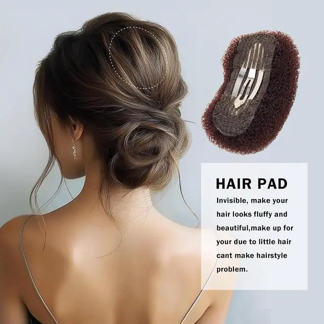 Alt view image 3 of 7 - 3PCs Volumizing Hair Sponge Inserts with Puff Cushion Clips | Hair Volume Clip,Adds Bump & Fullness for Updo Styles, Great Hair Styling Tools for Women and Girls (Large)