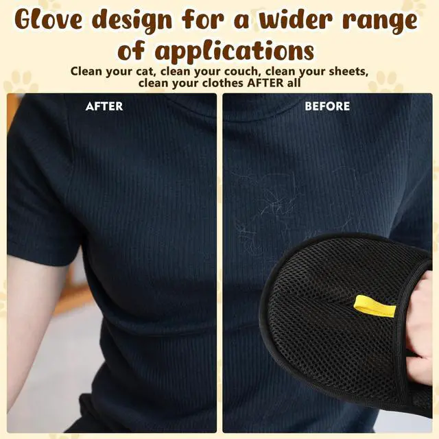 Alt view image 3 of 7 - YIVANNUO Pet Hair Removal Glove for Cats & Dogs, 2025 Newly Upgraded Electrostatic Pet Hair Gloves, Reusable Pet Hair Remover Tool for Clothing, Couch, Carpet, Curtain