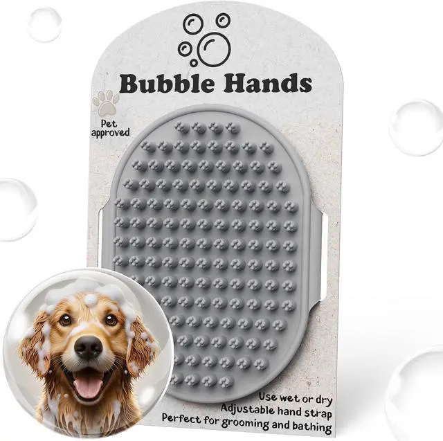 Main image of Dog Bath Brush - Silicone Grooming and Shedding Brush for Dogs & Cats, Puppy Essentials Dog Shampoo Brush, Pet Hair Removal Tool for Deep Clean & Massage
