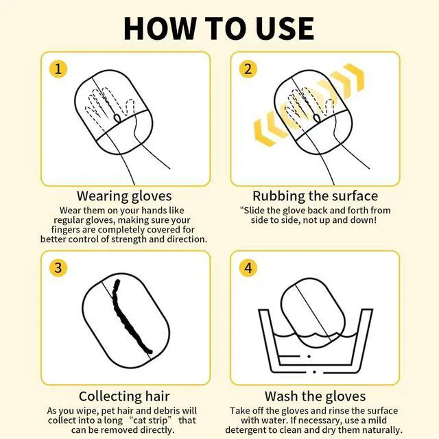 Alt view image 5 of 7 - Electrostatic Pets Removal Gloves, Reusable Cat Dog Electrostatic Hair Remover Grooming Glove Tool
