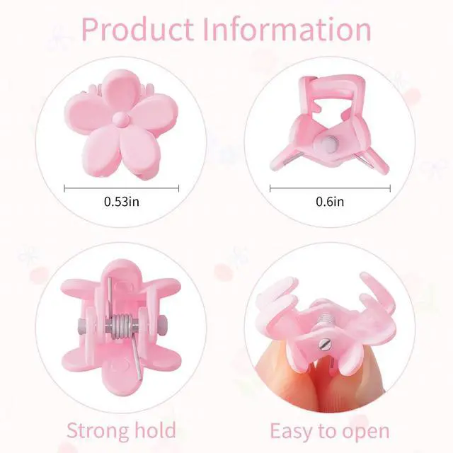 Alt view image 2 of 7 - 150 pcs Colorful Mini Flower Hair Clips Small Claw Clips Cute Hair Clips for Girls Hair Accessories for Women Girls Toddler
