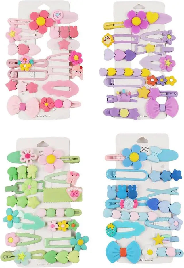 Main image of 56PCS Girl Hair Clips Cute Hair Accessories for Kids Candy Color Hair Accessory for Little Girls Kids Teens,Multiple Patterns