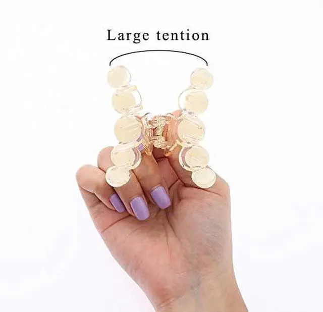 Alt view image 2 of 7 - Brinie Hair Claw Clamps Champagne Pearl Hair Barrettes Medium Small Non Slip Clips Hair Accessories for Women and Girls (3 PCS)