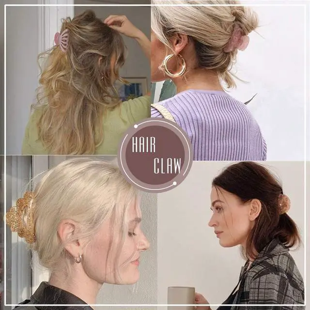 Alt view image 7 of 7 - Brinie Hair Claw Clamps Champagne Pearl Hair Barrettes Medium Small Non Slip Clips Hair Accessories for Women and Girls (3 PCS)