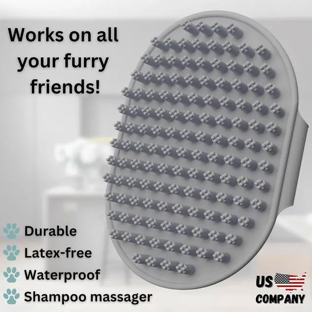 Alt view image 6 of 7 - Dog Bath Brush - Silicone Grooming and Shedding Brush for Dogs & Cats, Puppy Essentials Dog Shampoo Brush, Pet Hair Removal Tool for Deep Clean & Massage