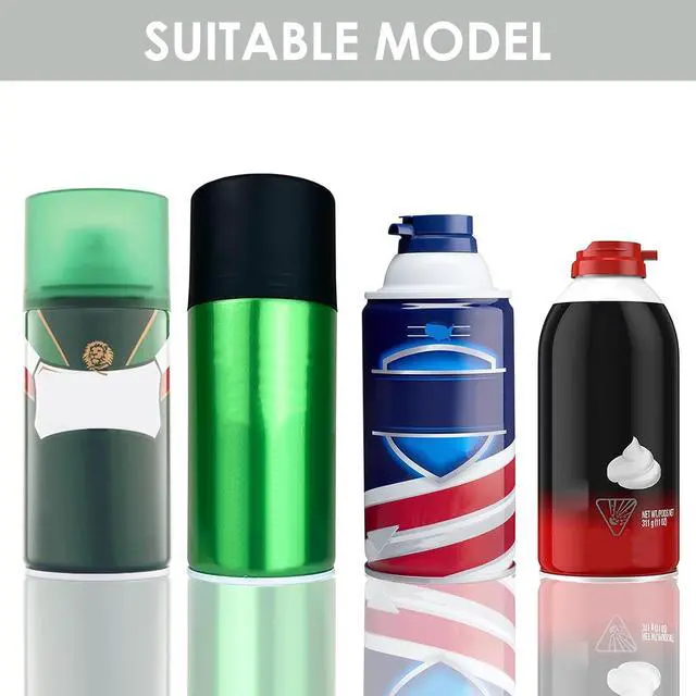 Alt view image 2 of 6 - Linkidea 2 Pack Silicone Shaving Can Holder, 2.5" Anti-Rust Stand for Shaving Gel & Foam Cans, Bathroom Countertop Protector, Compatible with Barbasol, Gillette (Grey)