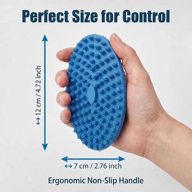 Alt view image 6 of 7 - Lilpep 2-in-1 Dog Bath Brush, Double Sided Soft Rubber Grooming Brush for Shedding, Massaging & Deep Cleaning, Suitable for Short & Long Haired Dogs & Puppies