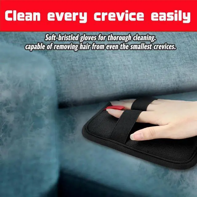 Alt view image 5 of 7 - Pet Hair Removal Gloves Brush,Magic Brush,Upgraded Thickened Electrostatic ,New Reusable Cat Dog Hair Remover Grooming Gloves,Double Sided Washable Static Animal Fur Removal Tool for Couch,Clothes,Car
