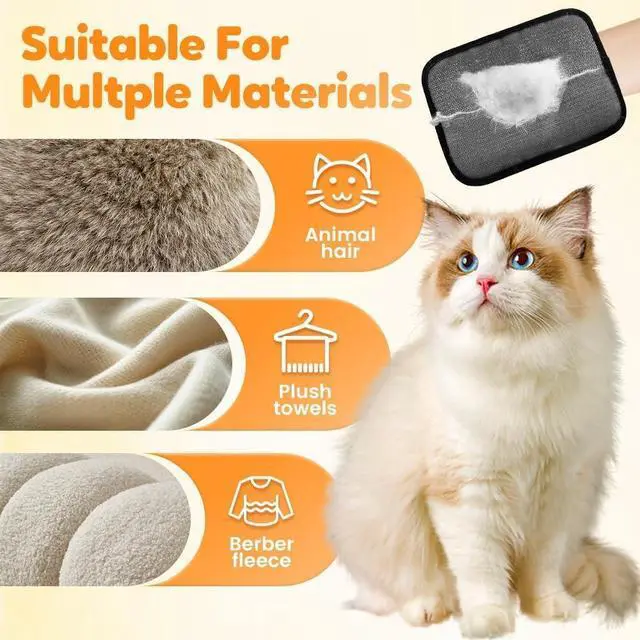 Alt view image 3 of 7 - Pet Hair Removal Gloves Brush,Magic Brush,Upgraded Thickened Electrostatic ,New Reusable Cat Dog Hair Remover Grooming Gloves,Double Sided Washable Static Animal Fur Removal Tool for Couch,Clothes,Car
