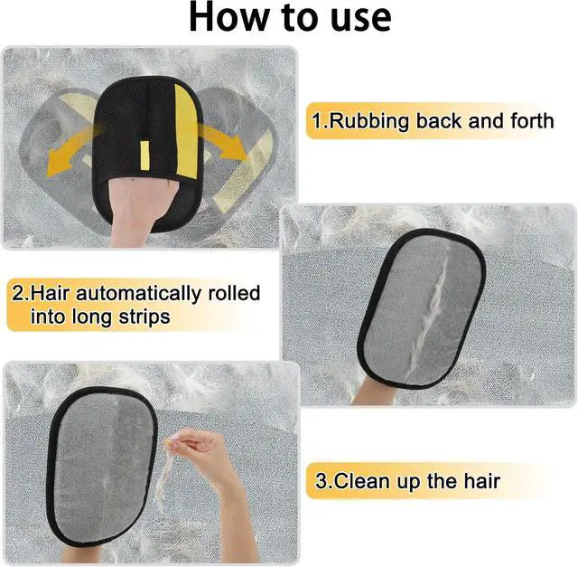 Alt view image 4 of 7 - Pet Hair Remover Gloves, Advanced Static-Adhesive Pet Hair Removal Gloves, Reusable Cat Dog Hair Remover Mitt, Pet Grooming Glove for Shedding, 1PCS
