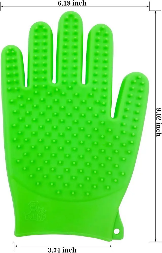 Alt view image 4 of 5 - Pet Grooming Bath Gloves - Double Sided Silicone Hair Removal Mitts for Dogs & Cats, Deshedding & Bathing Brush 2-in-1 for Wet/Dry Use - 2 Pack