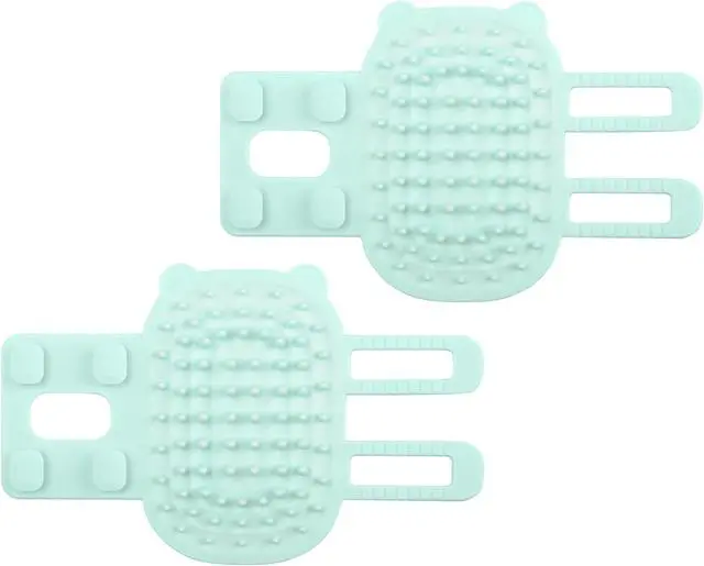 Main image of NQEUEPN 2pcs 2-in-1 Silicone Cat Grooming Brush - Self Cleaning, Massage and Shedding for Pets, Adjustable Face Scratchers for Climbing Frames, Table Legs