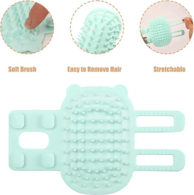 Alt view image 4 of 7 - NQEUEPN 2pcs 2-in-1 Silicone Cat Grooming Brush - Self Cleaning, Massage and Shedding for Pets, Adjustable Face Scratchers for Climbing Frames, Table Legs
