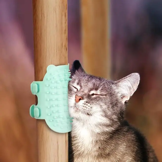 Alt view image 7 of 7 - NQEUEPN 2pcs 2-in-1 Silicone Cat Grooming Brush - Self Cleaning, Massage and Shedding for Pets, Adjustable Face Scratchers for Climbing Frames, Table Legs