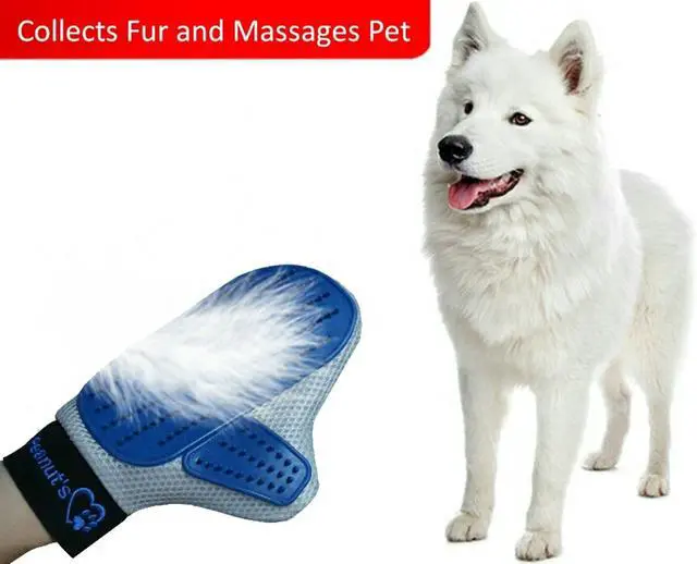 Alt view image 4 of 6 - Mr. Peanuts Pet Grooming Glove Deshedding Hair Removal Mitt with Gentle Silicone Tips, Adjustable Wrist Strap & Breathable Mesh; Perfect for Dogs, Cats, Rabbits & Small Pets
