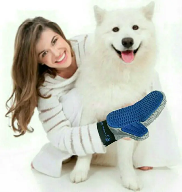 Alt view image 3 of 6 - Mr. Peanuts Pet Grooming Glove Deshedding Hair Removal Mitt with Gentle Silicone Tips, Adjustable Wrist Strap & Breathable Mesh; Perfect for Dogs, Cats, Rabbits & Small Pets