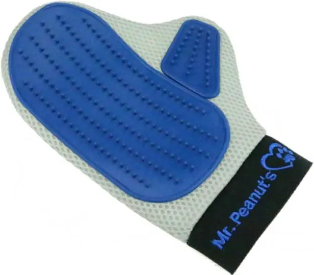 Alt view image 6 of 6 - Mr. Peanuts Pet Grooming Glove Deshedding Hair Removal Mitt with Gentle Silicone Tips, Adjustable Wrist Strap & Breathable Mesh; Perfect for Dogs, Cats, Rabbits & Small Pets