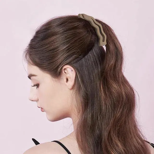 Alt view image 5 of 7 - 8 Pcs Bow Banana Clips Flower Banana Hair Clip Wavy Shape Large Claw Clips Matte Strong Hold Ponytail Holder Barrettes Styling Accessories for Women Girls Thick Thin Hair