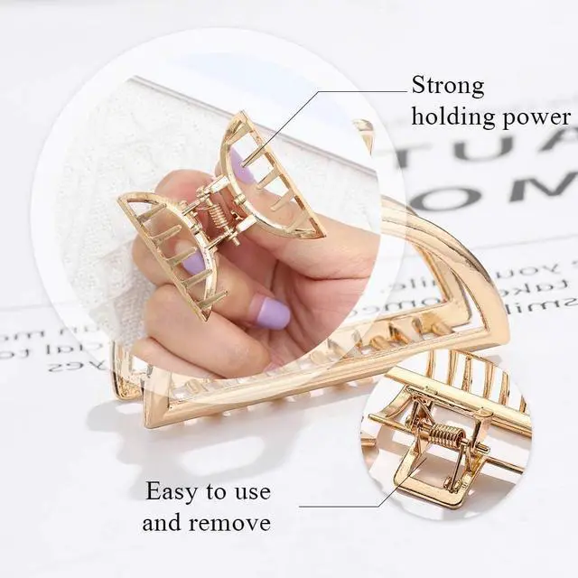Alt view image 2 of 7 - Brinie Hair Claw Gold Hair Clips Mini Non Slip Claw Clips Hair Accessories Daily Party Gift for Women and Girls (2 PCS)