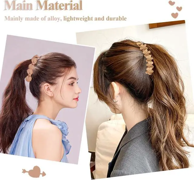 Alt view image 7 of 7 - 8 Pcs Bow Banana Clips Flower Banana Hair Clip Wavy Shape Large Claw Clips Matte Strong Hold Ponytail Holder Barrettes Styling Accessories for Women Girls Thick Thin Hair