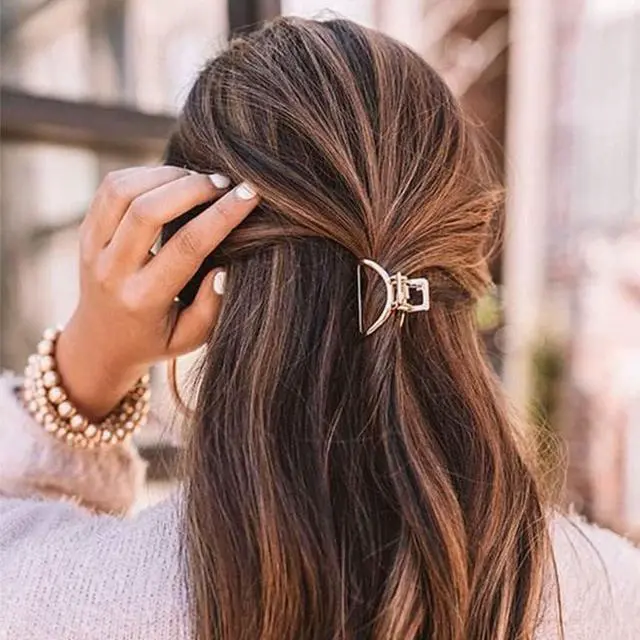 Alt view image 3 of 7 - Brinie Hair Claw Gold Hair Clips Mini Non Slip Claw Clips Hair Accessories Daily Party Gift for Women and Girls (2 PCS)