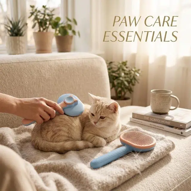 Alt view image 6 of 6 - Self Cleaning Slicker Brush for Dogs and Cats | 2 in 1 Grooming Tool, Removes Loose Undercoat Tangles, Shedding Hair, Massage Bristles, Anti-Slip Handle, Long and Short Hair