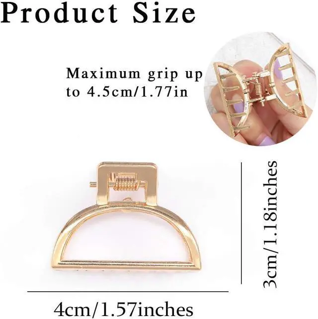 Alt view image 4 of 7 - Brinie Hair Claw Gold Hair Clips Mini Non Slip Claw Clips Hair Accessories Daily Party Gift for Women and Girls (2 PCS)