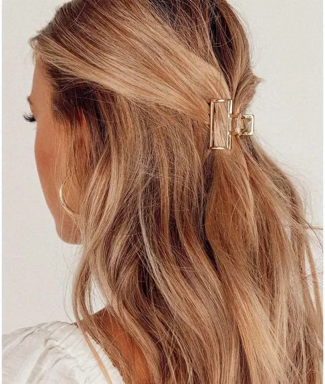 Alt view image 7 of 7 - Brinie Hair Claw Gold Hair Clips Mini Non Slip Claw Clips Hair Accessories Daily Party Gift for Women and Girls (2 PCS)