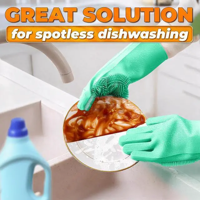 Alt view image 7 of 7 - Cat and Dog Washing Gloves, 1 Pair, 11.6 in, Silicone (Turquoise) | Dog Shampoo Gloves, Pet Bath & Grooming Mitt, 3000 Soft Bristles, Removes Loose Hair, Saves Shampoo, Massage, Wet or Dry