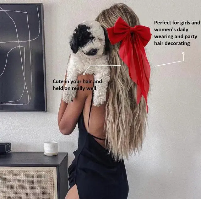 Alt view image 4 of 7 - Hair Bows for Women Girls 8 PCS Hair Ribbon Bow Hair Clips with Long Tails Vintage Hair Accessories for Women Gifts