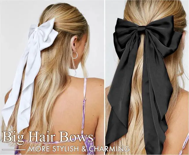 Alt view image 2 of 7 - Hair Bows for Women Girls 8 PCS Hair Ribbon Bow Hair Clips with Long Tails Vintage Hair Accessories for Women Gifts