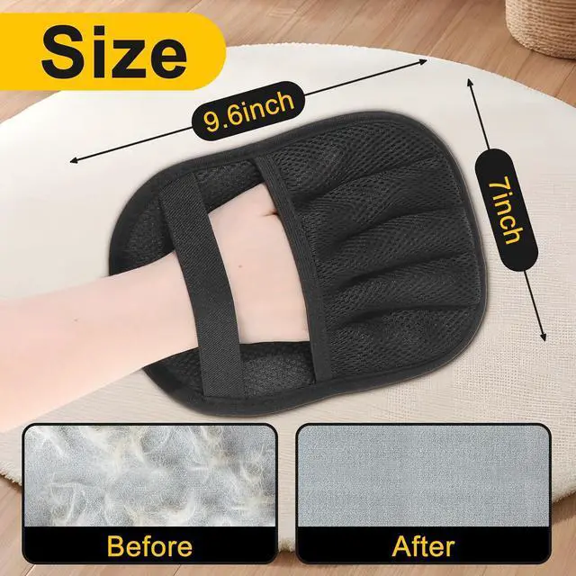 Alt view image 4 of 7 - 2-Pack Pet Hair Remover Gloves - Reusable Grooming Gloves for Dogs & Cats, Static Electricity Fur Removal Mitts for Furniture, Car, Clothing - Quick Dry Cleaning