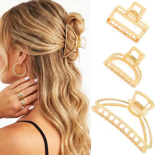 Main image of Fashey Metal Claw Clips Gold Hair Claws Mini Hair Clip Hair Accessories for Women (Gold)