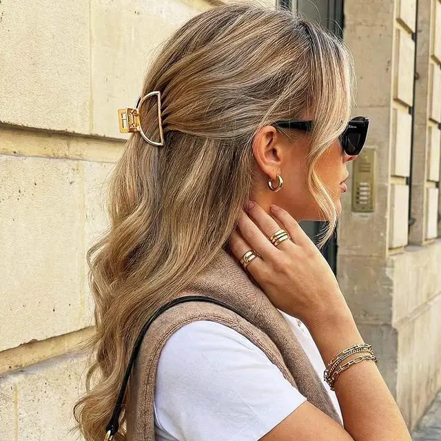 Alt view image 3 of 7 - Fashey Metal Claw Clips Gold Hair Claws Mini Hair Clip Hair Accessories for Women (Gold)