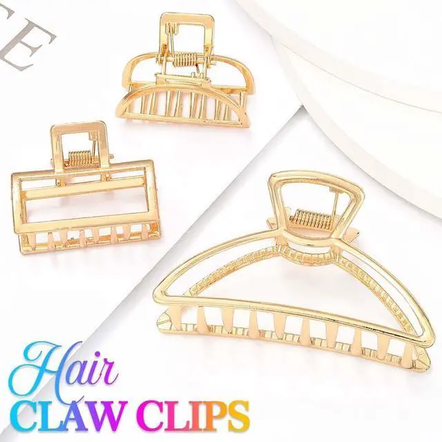 Alt view image 2 of 7 - Fashey Metal Claw Clips Gold Hair Claws Mini Hair Clip Hair Accessories for Women (Gold)