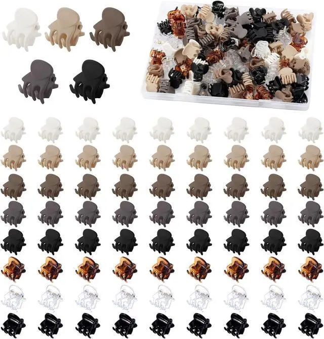 Main image of Small Hair Clips, Funtopia 72Pcs Mini Matte Hair Claw Clips for Women Girls | Cute Small Claw Clips for Thin Hair, 8 Colors Tiny Hair Clips for Short Hair