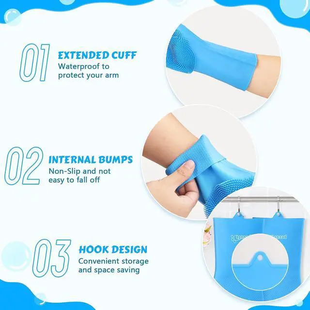 Alt view image 7 of 7 - Pecute Silicone Pet Grooming Gloves for Washing Cats Dogs Bath Brush | 3,000 soft bristles, Gentle massage & deshedding, Dishwasher safe, For large/thick coats, Home/car cleaning