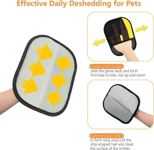 Alt view image 2 of 7 - Pet Grooming Gloves for Cats & Dogs Gentle Deshedding & Massage Brush Glove, Efficient Hair Remover with Static Adsorption, Soft Silicone Tips, Easy to Clean & Comfortable Fit