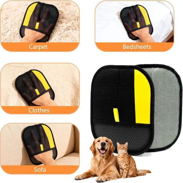 Alt view image 6 of 7 - Pet Grooming Gloves for Cats & Dogs Gentle Deshedding & Massage Brush Glove, Efficient Hair Remover with Static Adsorption, Soft Silicone Tips, Easy to Clean & Comfortable Fit