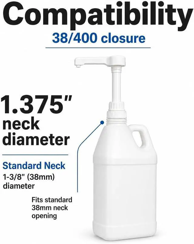 Alt view image 3 of 7 - 30ml Liquid Dispensing Pump, 38-400 Size, Press Down Lock, Gallon Pump Dispenser, Precise Dispensing of Liquids, Lotions & Creams (Pack of 2)