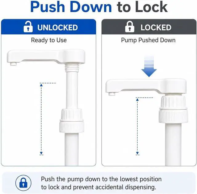 Alt view image 4 of 7 - 30ml Liquid Dispensing Pump, 38-400 Size, Press Down Lock, Gallon Pump Dispenser, Precise Dispensing of Liquids, Lotions & Creams (Pack of 2)