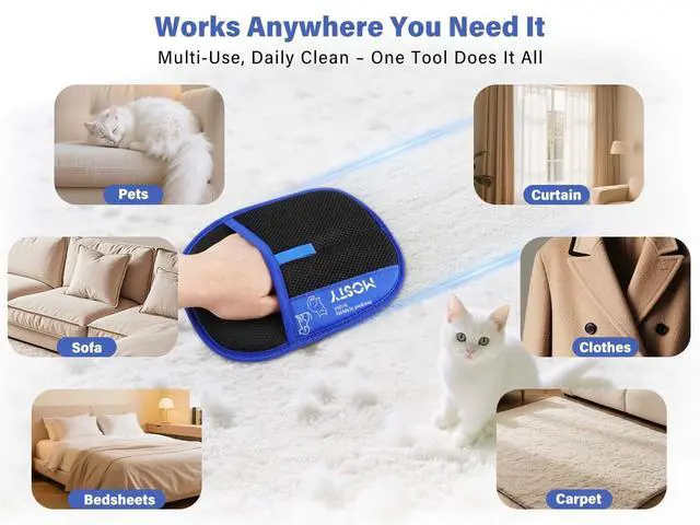 Alt view image 4 of 7 - MOSTY Magic Brush Pet Hair Remover, Reusable Pet Hair Removal Glove, 1PC | for Dogs & Cats, Magic Quick Fur Remover Tool for Sofa, Couch, Carpet Laundry & Car Seats, Must for Pet Owner