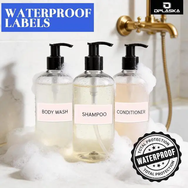 Alt view image 5 of 7 - 3 Packs 10oz Clear Pump Bottle with Black Pump for Liquid Soap | Empty Shampoo and Conditioner Bottles, For Body Wash Lotion, Plastic Refillable Pump Bottle Dispenser for Travel