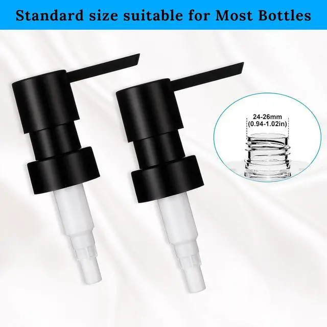 Alt view image 5 of 7 - 2 Pack Soap Dispenser Pump Replacement Top Dispenser Pumps Refill Dispensers Hand Soap Dispensers Jar Pump Lid for Lotion Glass Mouth Bottles, Black