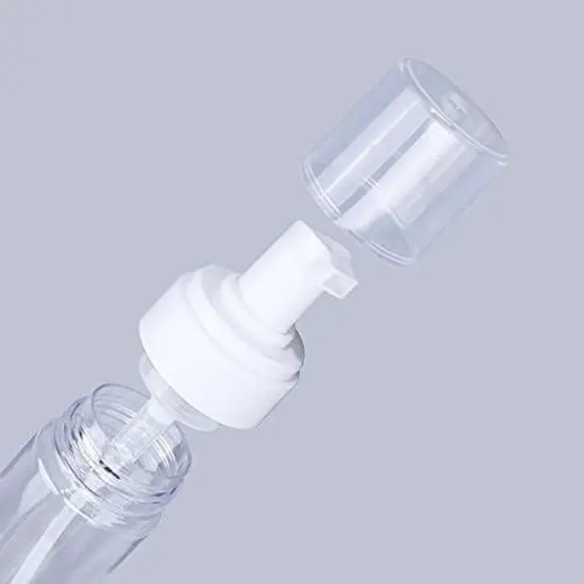 Alt view image 2 of 5 - Foaming Dispenser Bottle 7oz Transparent Empty Spray Bottles 2Pcs | Plastic Foam Pump Bottle Travel Soap Bottle Portable Foam Bottle (200ml)