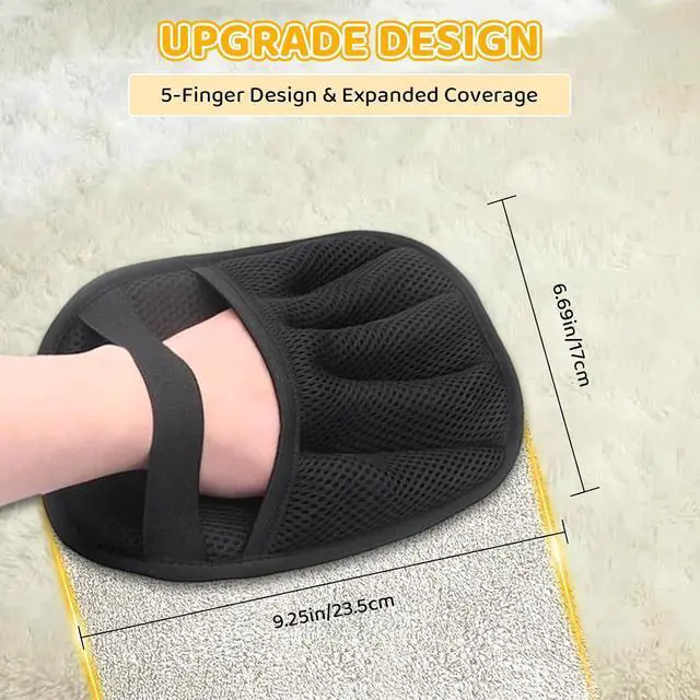 Alt view image 2 of 7 - Pet Hair Removal Glove for Dogs & Cats, 2026 Newly Upgraded Five-Finger Electrostatic Pet Hair Gloves, Pet Hair Remover Tool for Clothing, Couch, Carpet, Car Seat2 Pack Black