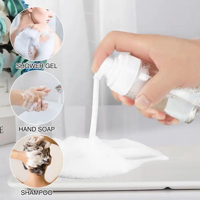 Alt view image 4 of 6 - D Dymoece Foam Pump Bottle 4oz Small Foaming Bottles Refillable | Empty Foaming Soap Dispenser Leak Proof for Shampoo, Hand Soap, Body Wash, Face Wash 120ml