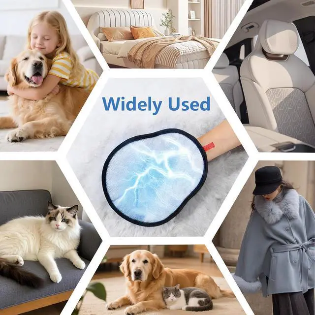 Alt view image 4 of 7 - Pet Hair Removal Glove for Dogs & Cats, Upgraded 5-Finger Design | Reusable Grooming Gloves, Washable Magic Brush Pet Hair Remover Tool for Couch, Carpet, Car Seats, Clothes, Furniture, Red
